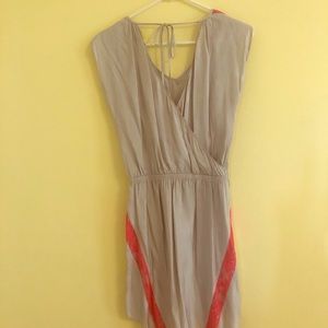 Express dress size extra small beige and hot pink